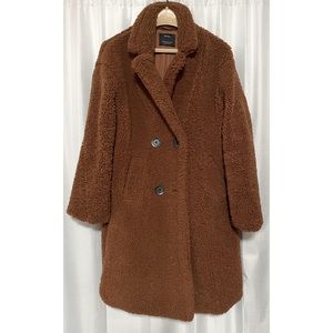 Bershka double breasted Sherpa coat